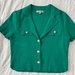 LoveTrend Green Button Down Knit Shirt